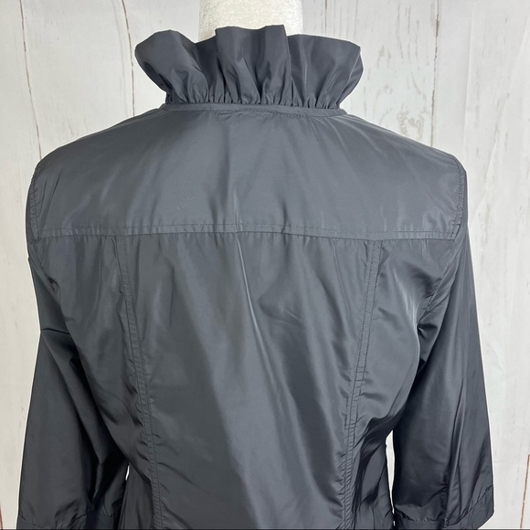 Christopher & Banks lightweight jacket with ruffle collar black medium - Picture 9 of 11